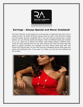 earrings always special and never outdated