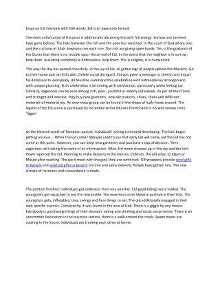 essay on eid festivals with 400 words
