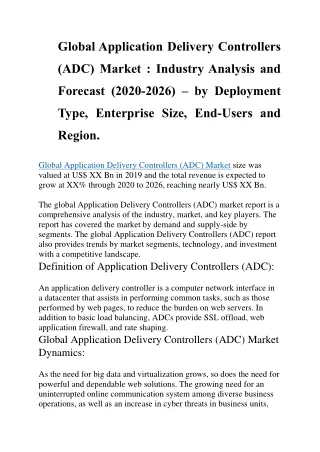 global application delivery controllers