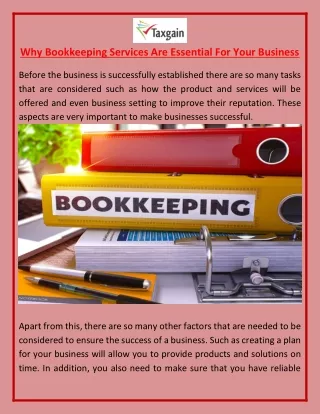 Why Bookkeeping Services Are Essential For Your Business
