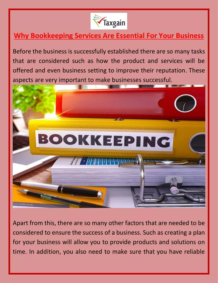 why bookkeeping services are essential for your