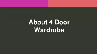 Buy 4 Door Wardrobe Online