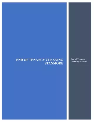 End of tenancy cleaning Stanmore