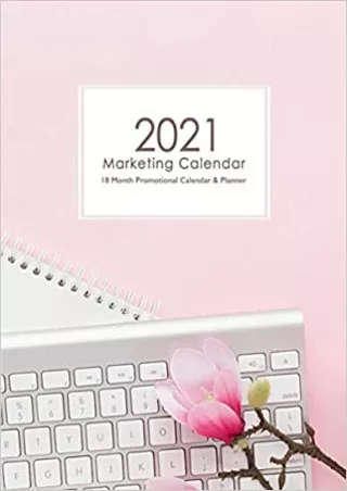 BEST BOOK Marketing Planner  Calendar for 2021 Pink 18 Month Marketing Planner to