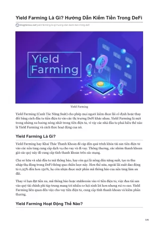 yield farming l g h ng d n ki m ti n trong defi