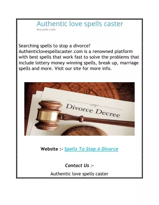 Spells to Stop a Divorce  Authenticlovespellscaster.com