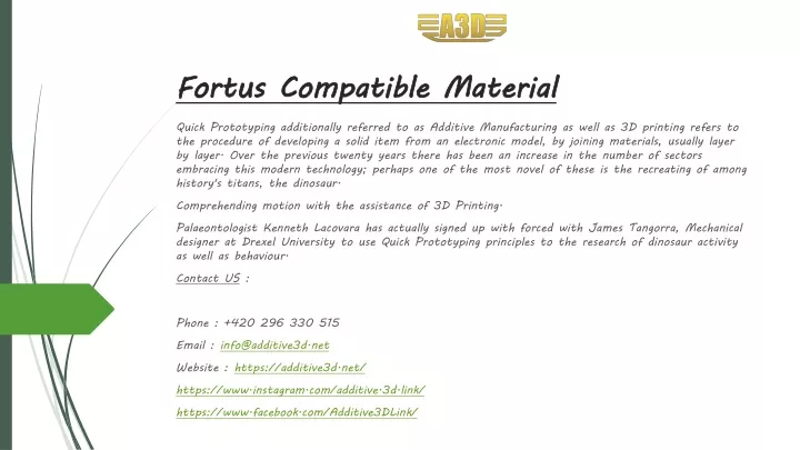 fortus compatible material