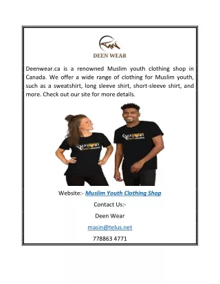 Muslim Youth Clothing Shop | Deenwear.ca