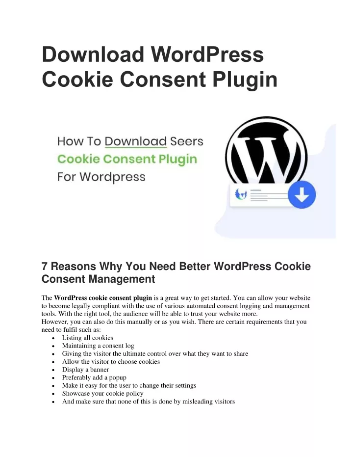 download wordpress cookie consent plugin