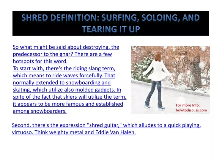 shred definition surfing soloing and tearing it up