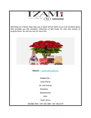 Online Gifts Delivery  Izami.co.za