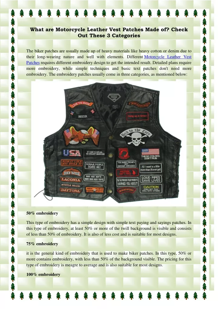 PPT - What are Motorcycle Leather Vest Patches Made of Check Out These ...