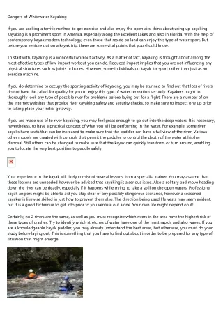 dangers of whitewater kayaking