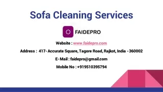 Sofa Cleaning Services FaidePro Rajkot
