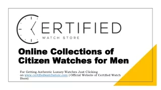 Online Collections of Citizen Watches for Men
