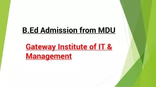 b ed admission from mdu