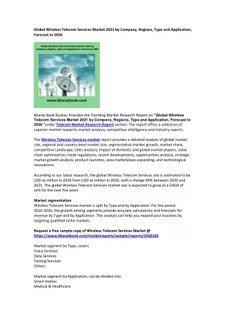 global wireless telecom services market 2021