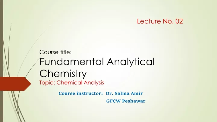 course instructor dr salma amir gfcw peshawar