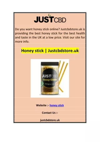 do you want honey stick online justcbdstore