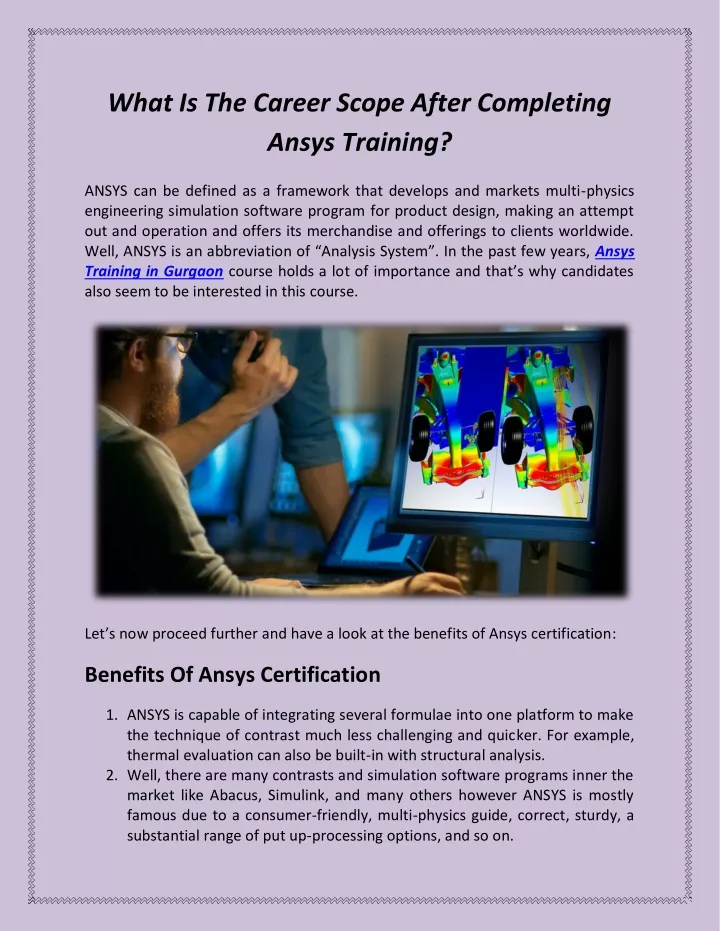 what is the career scope after completing ansys