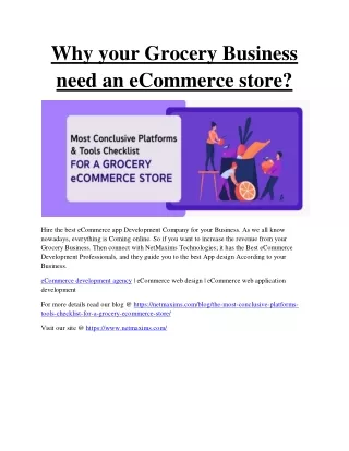 Why your Grocery Business need an eCommerce store