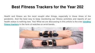 Best Fitness Trackers for the Year 2020