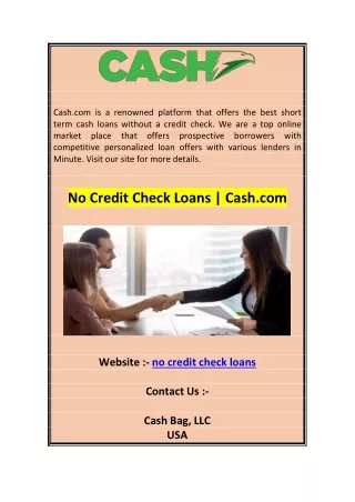 No Credit Check Loans  Cash.com