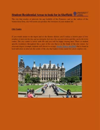 student residential areas to look for in sheffield