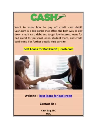 Best Loans for Bad Credit  Cash.com 0