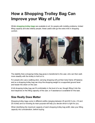 how a shopping trolley bag can improve your