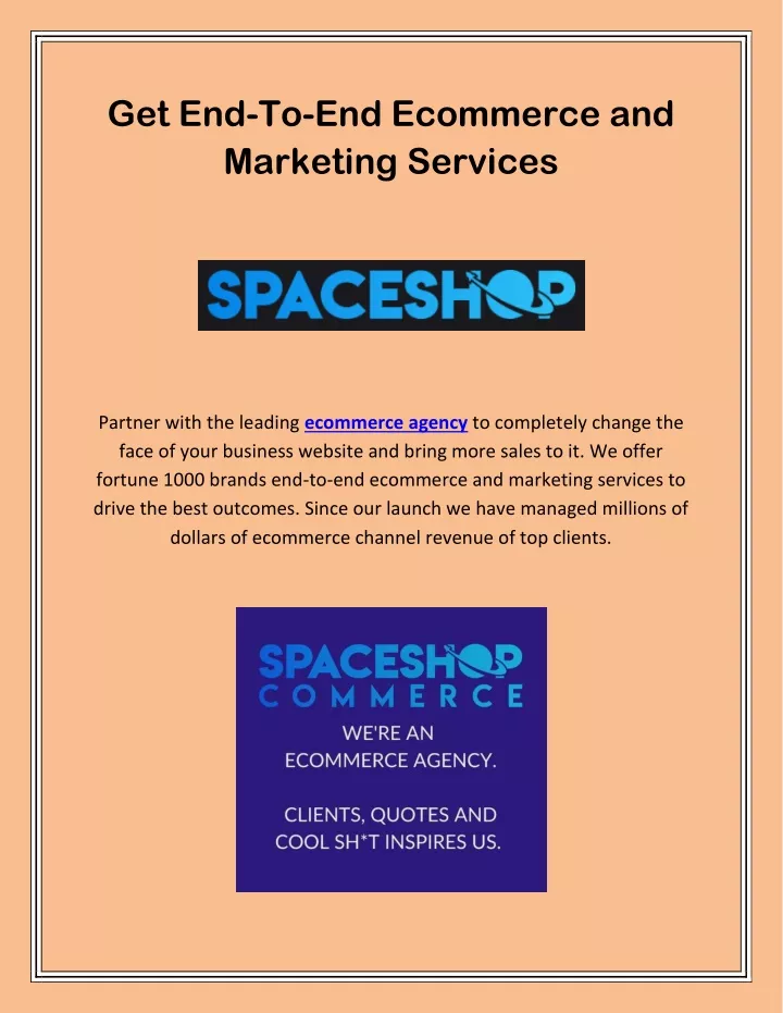 get end to end ecommerce and marketing services