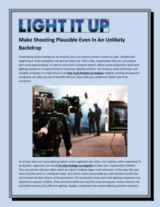 make shooting plausible even in an unlikely