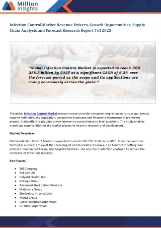 infection control market revenue drivers growth