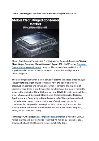 global clear hinged container market research