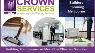 building maintenance at most cost effective