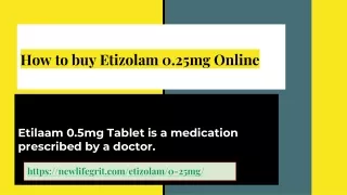 How to buy Etizolam 0.25mg Online