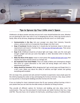 tips to spruce up your little ones s space