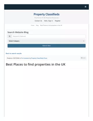 Best Places to find properties in the UK