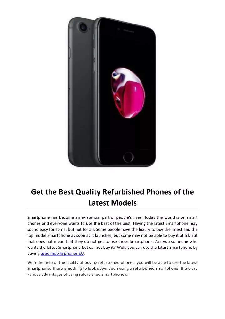 get the best quality refurbished phones