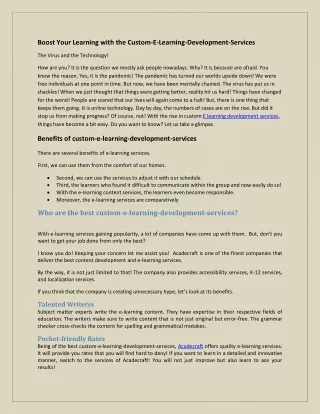 boost your learning with the custom e learning