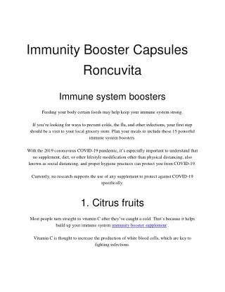 immunity booster capsules roncuvita