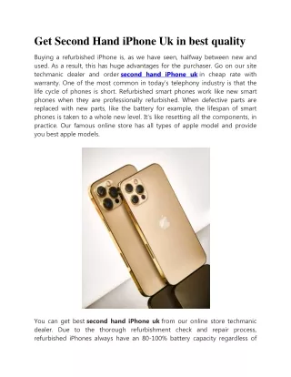 get second hand iphone uk in best quality