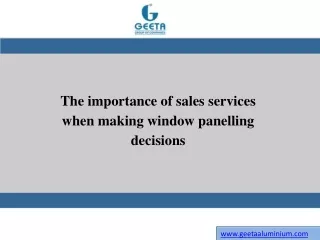 the importance of sales services when making