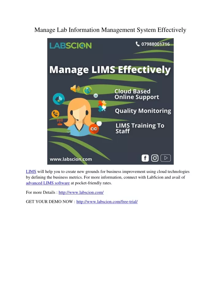 manage lab information management system