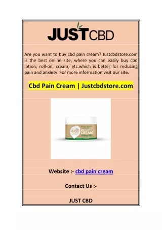 are you want to buy cbd pain cream justcbdstore