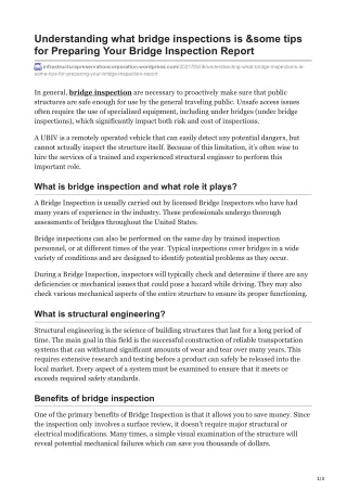Understanding what bridge inspections is ampsome tips for Preparing Your Bridge InspectionnbspReport