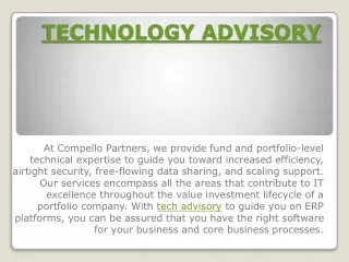 TECHNOLOGY ADVISORY