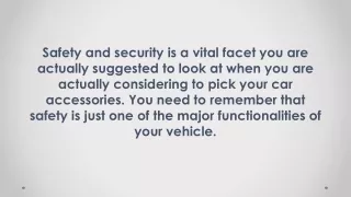 Safety and security is a vital facet