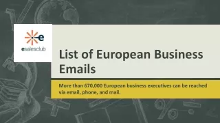 List of European Business Emails