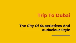 Trip To Dubai – The City Of Superlatives And Audacious Style